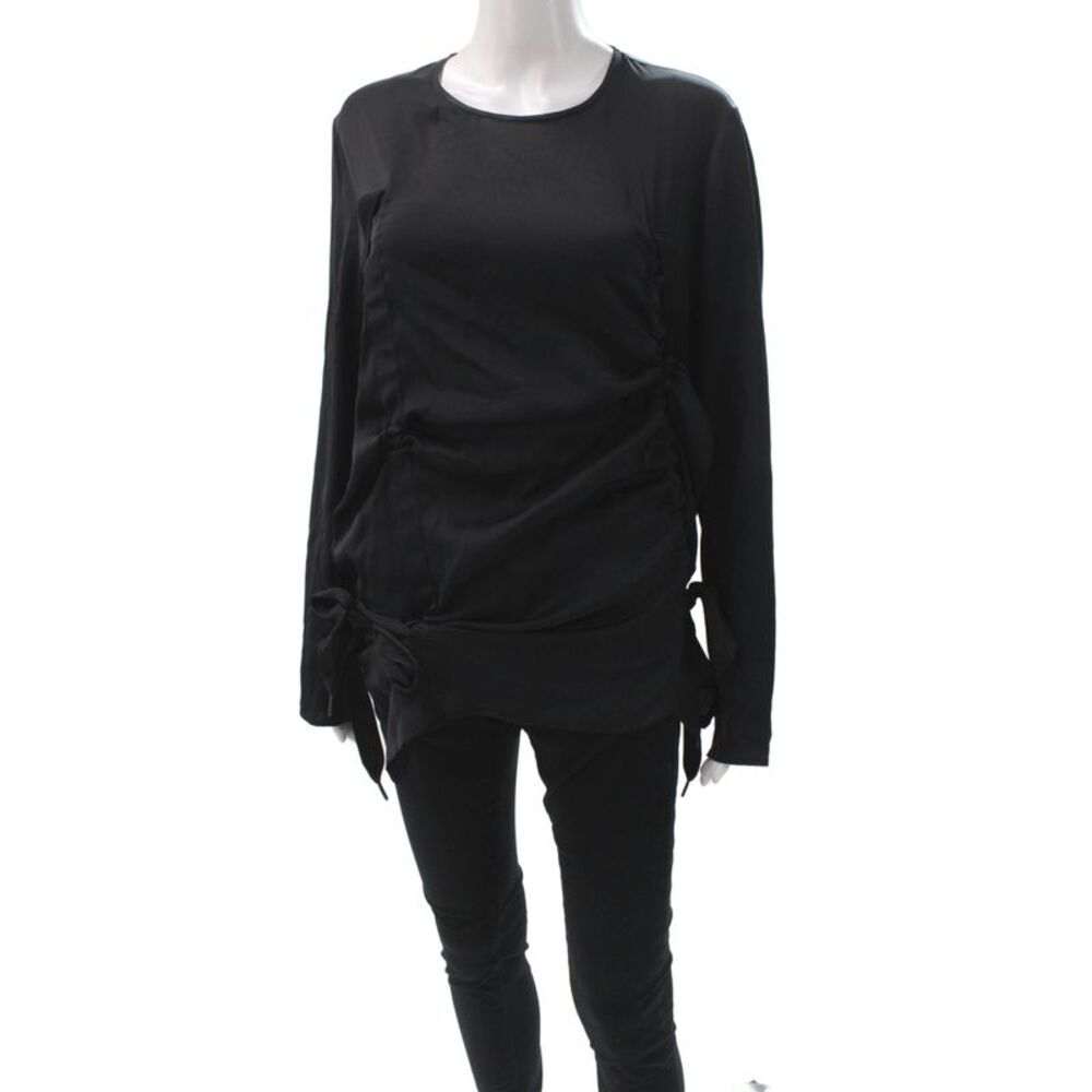 DKNY Women Tunic Long Sleeve Round Neck Black Size L